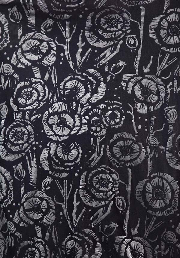 Stunning Flowering Fear Shawl with Stretch Mesh and Waterfall Sleeves