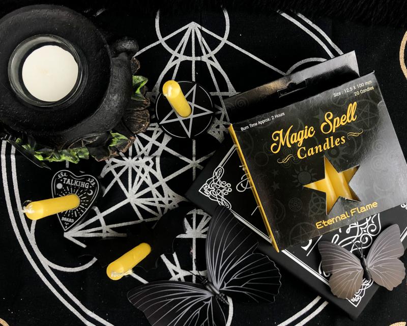 Yellow Eternal Flame Magic Spell Candles for Rituals and Decorations