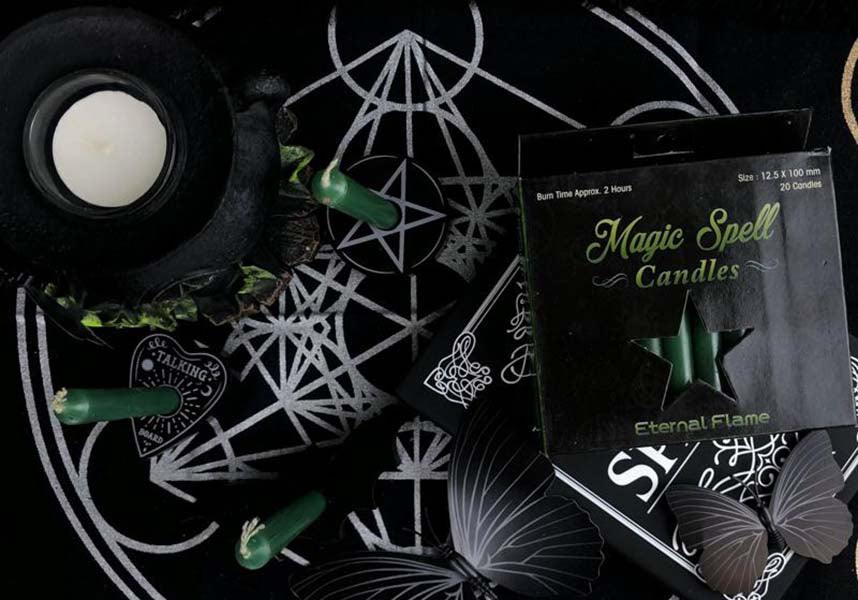 Eternal Flame Green Magic Spell Candles for Rituals and Decorations