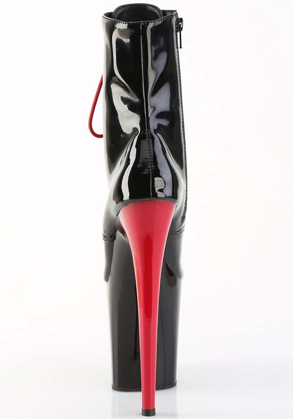 Flamingo-1020 Black Patent Leather Platform Ankle Boots - Pre-Order Available