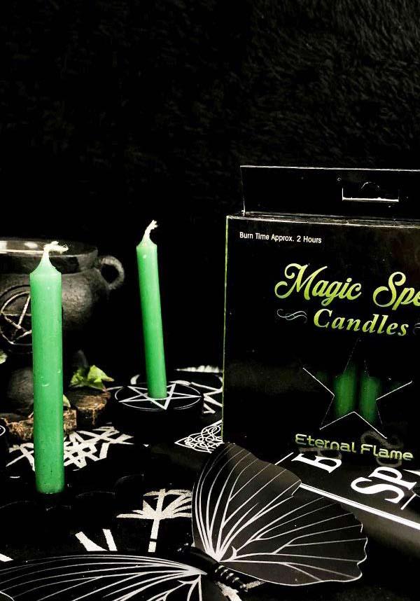 Eternal Flame Green Magic Spell Candles for Rituals and Decorations