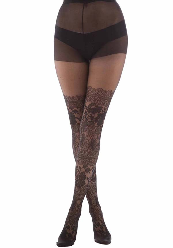 Vintage Over-the-Knee Lace TIGHTS for Lolita or Halloween