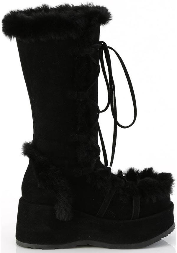 Black Vegan Suede CUBBY-311 Platform Boots [Preorder]
