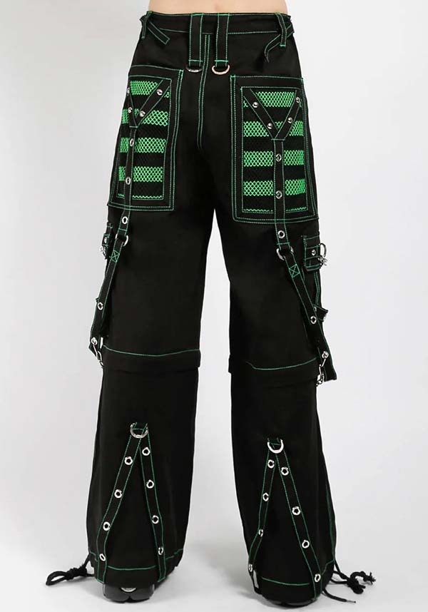 Stylish Electro Pants in Black and Green for All - Year Fashion