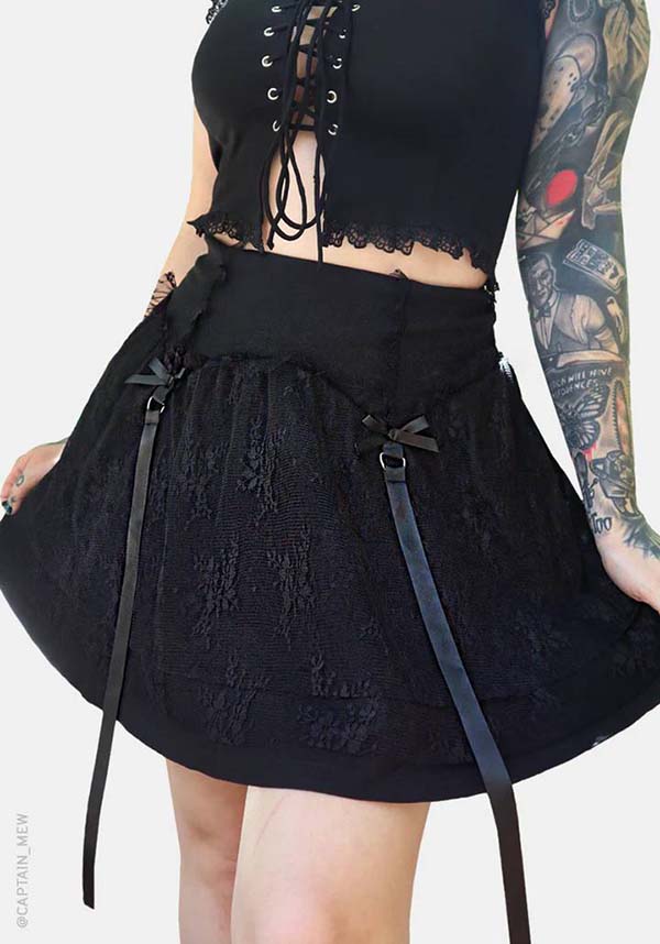 Circe Mini Skirt for Women with Faux - Garter Design