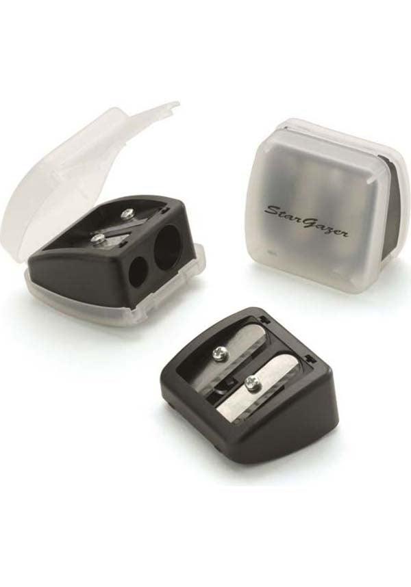 Compact Dual Design Pencil Sharpener for Eye, Lip, Brow Pencils and Eye Shadow Pens