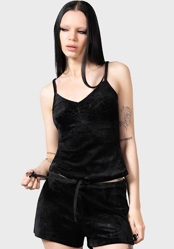 Eternal Super Soft Stretchable Sleeper Vest with Spiderweb Print