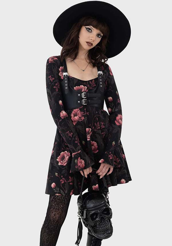 Cottage Chorus Floral Skater Style Mini Dress for Women