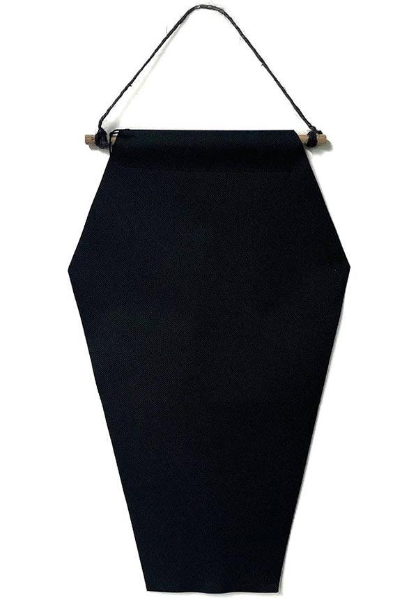 Gothic Handmade Canvas Coffin Pin Flag for Wall Display