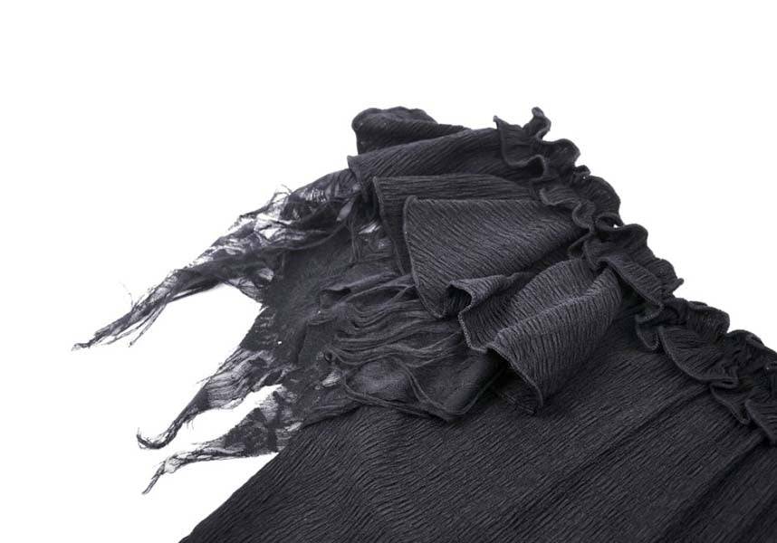 Dark in Love's Elegant Ruched Off-the-Shoulder Fatal Distressed Top