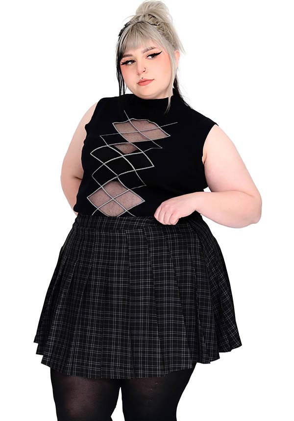 Courtney Shayne Inspired Black and Grey Cotton Sweater Vest for Fashionable Wear