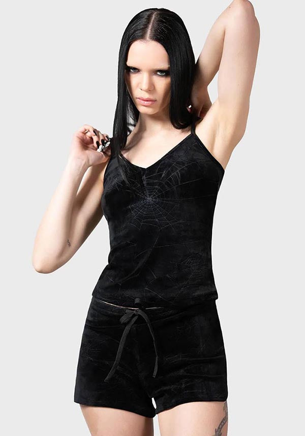Eternal Super Soft Stretchable Sleeper Vest with Spiderweb Print