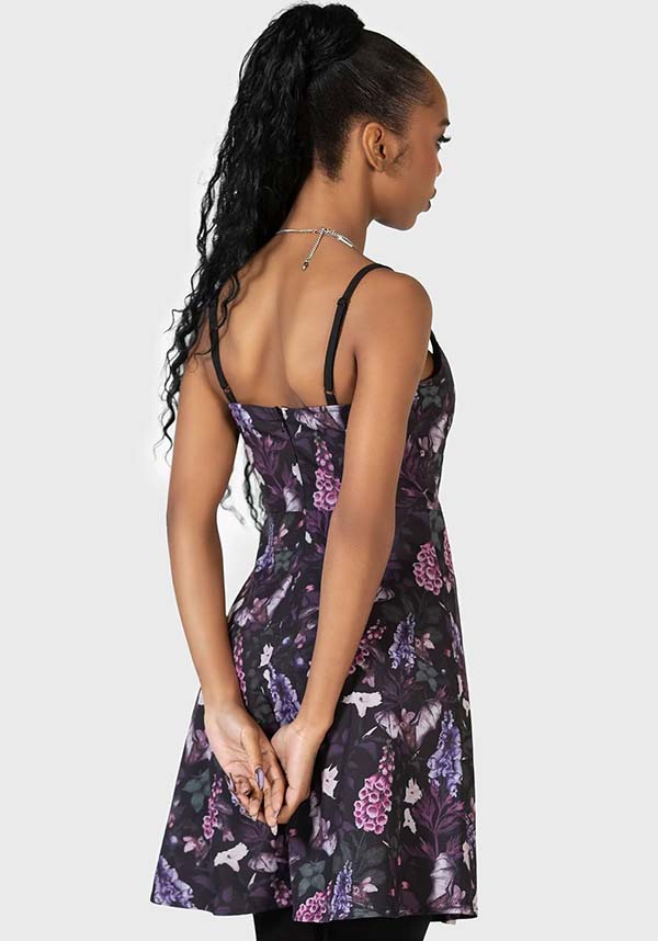 Forbidden Petals Floral Mini Slip Dress with Adjustable Straps