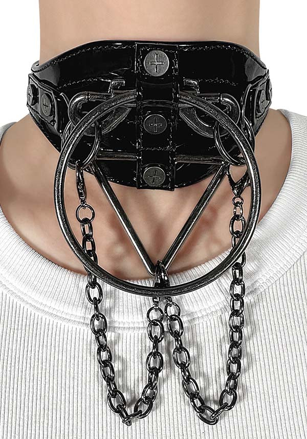 Demonia DA - 205 Dante Faux Vegan Leather Fashion Choker Necklace