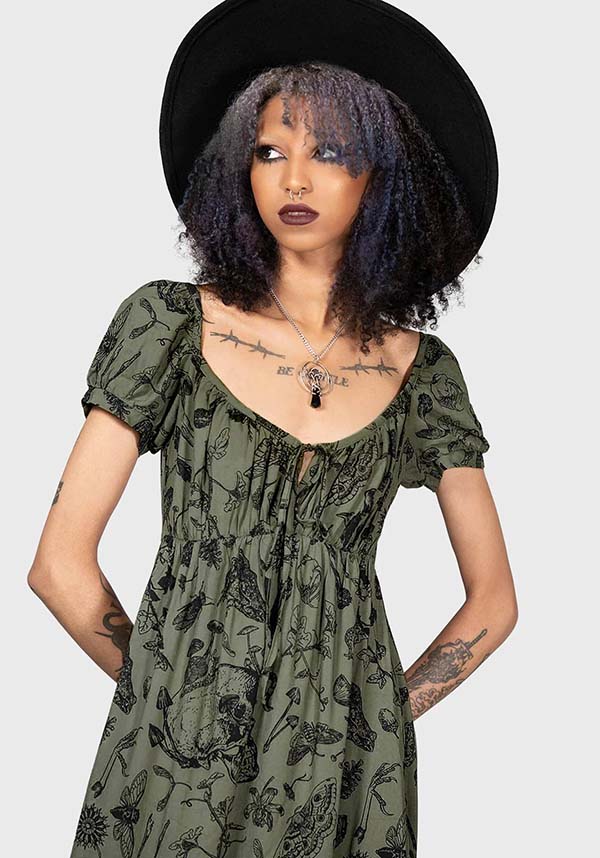 Forestine Women's Maxi Dress with Cottage Core Pattern