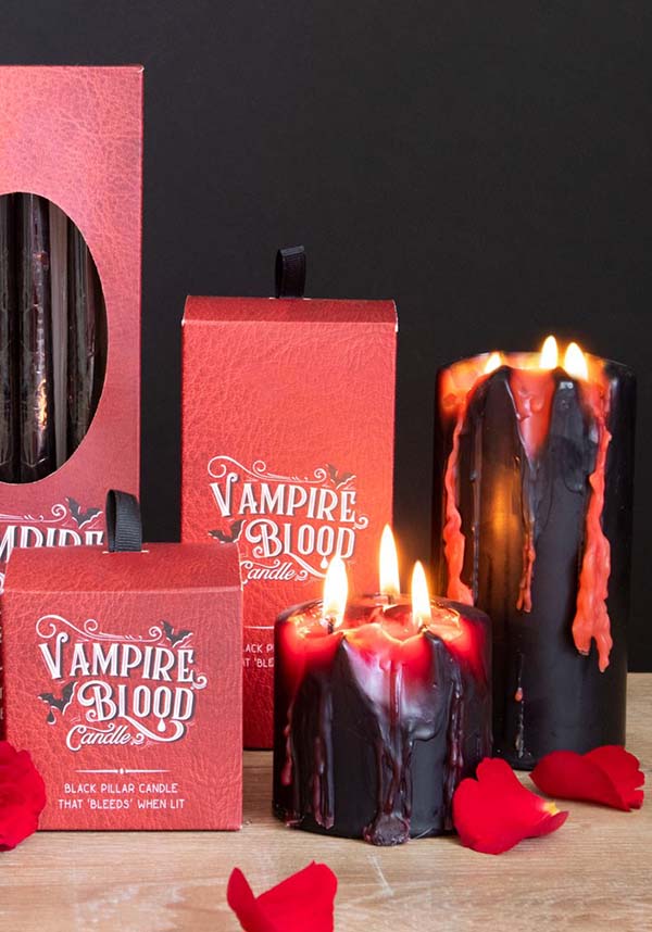 Large-Sized Pillar Candle with a Striking Vampire Blood Design
