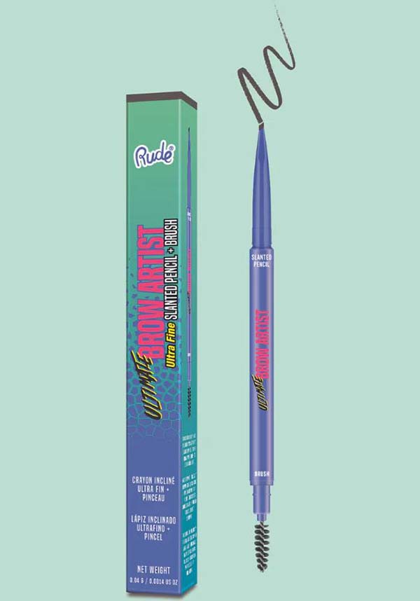 Rude Cosmetics Ultra Fine Slanted Brow Pencil and Spoolie Brush in Taupe Shade