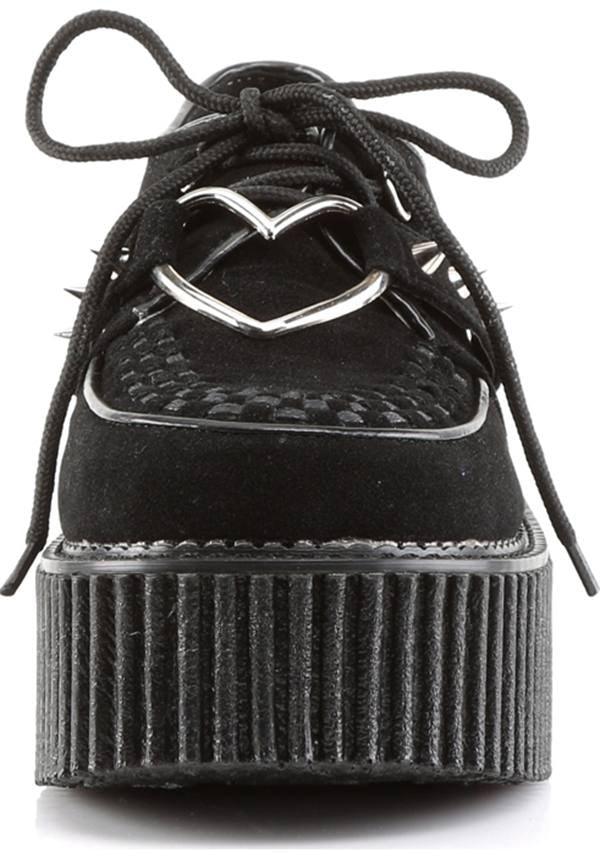 PREORDER - Demonia Platform Creepers CREEPER - 206 in Black Vegan Suede Style