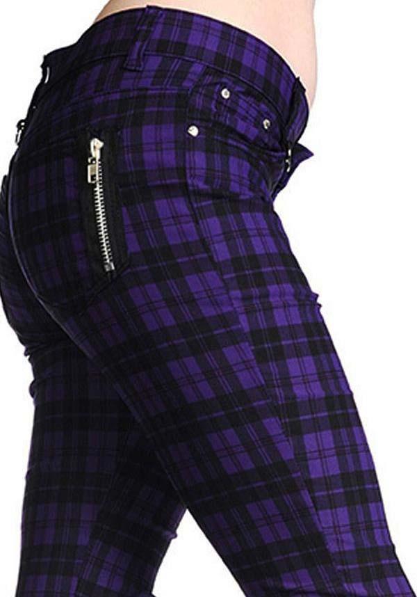 Purple Check Forever Yours Skinny Jeans for Trendy Looks