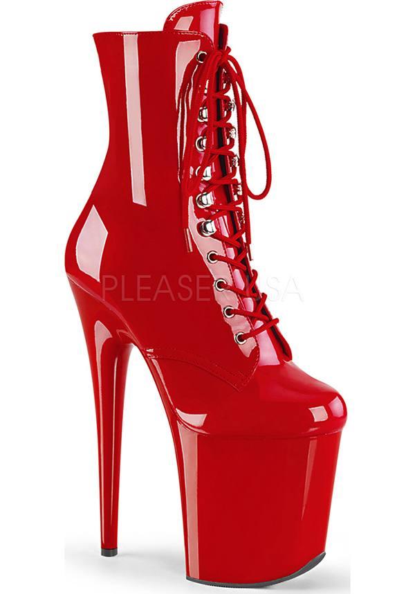 Flamingo-1020 Platform Boots in Patent Red - Preorder Now for Trendy Footwear