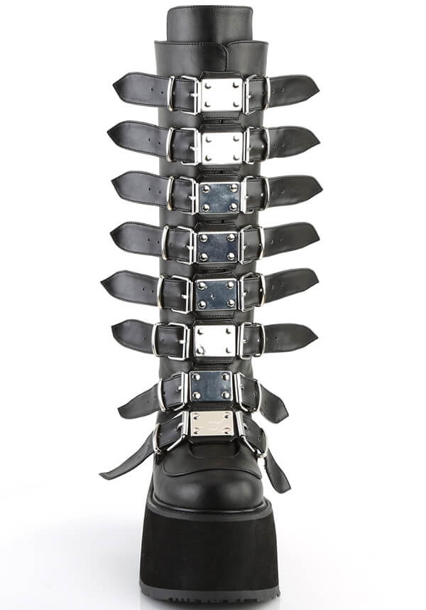 DAMNED-318 Black Platform Knee High Boots [Preorder]