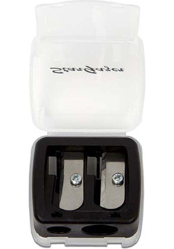 Compact Dual Design Pencil Sharpener for Eye, Lip, Brow Pencils and Eye Shadow Pens