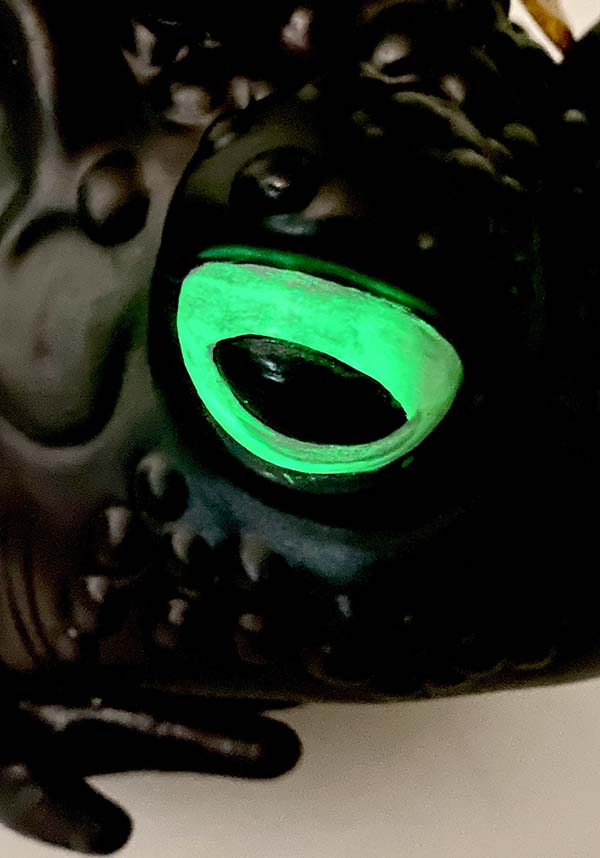 Black Toad Design Vegan Handbag with Glow - in - the - Dark Eyes