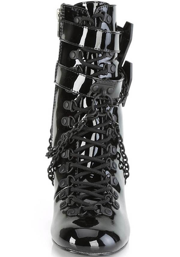 VIVIKA-128 Black Patent Leather Pre-ordered Ankle Boots