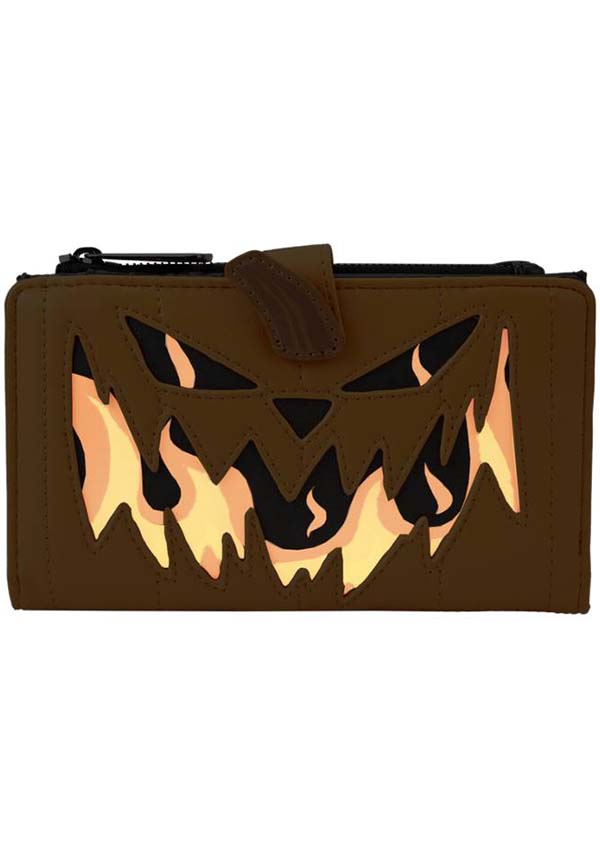 The Nightmare Before Christmas: Glow-in-the-Dark Faux Leather Zip-Around Jack Pumpkin Head Wallet