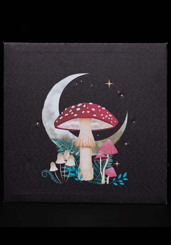 Enchanting Forest Mushroom LED Light-Up Canvas Plaque
