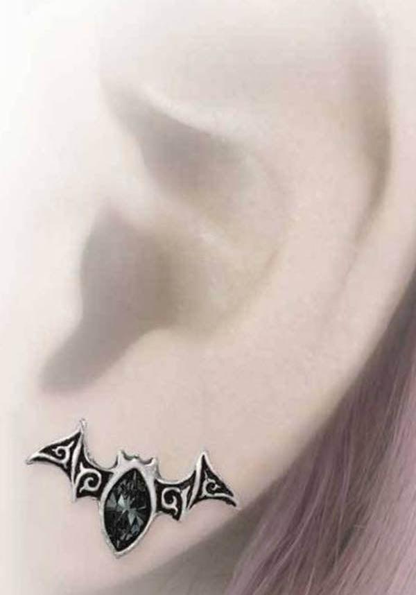 Viennese Nights Gothic Style Pewter Ear Studs for Fashion Lovers