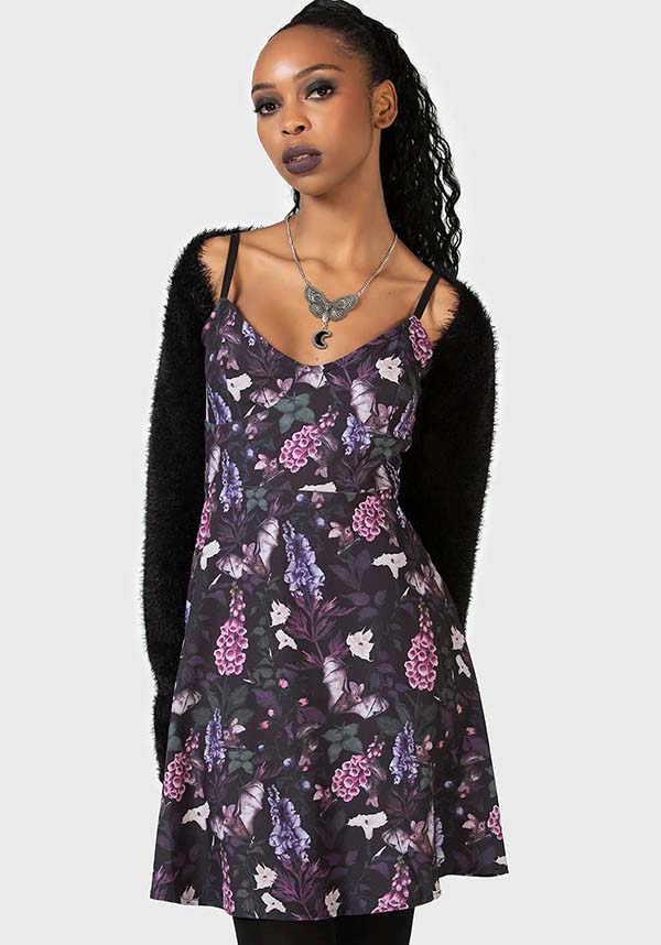 Forbidden Petals Floral Mini Slip Dress with Adjustable Straps