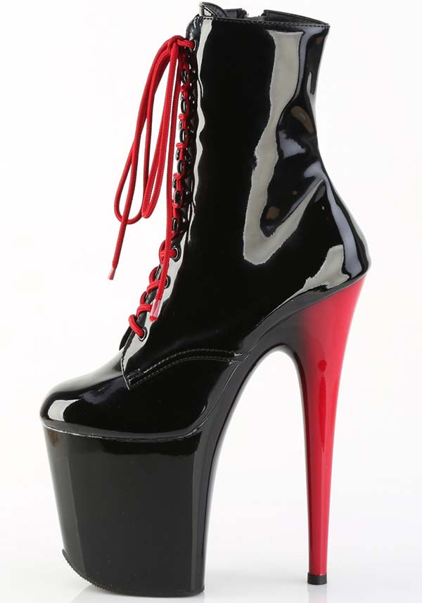 Flamingo-1020 Black Patent Leather Platform Ankle Boots - Pre-Order Available