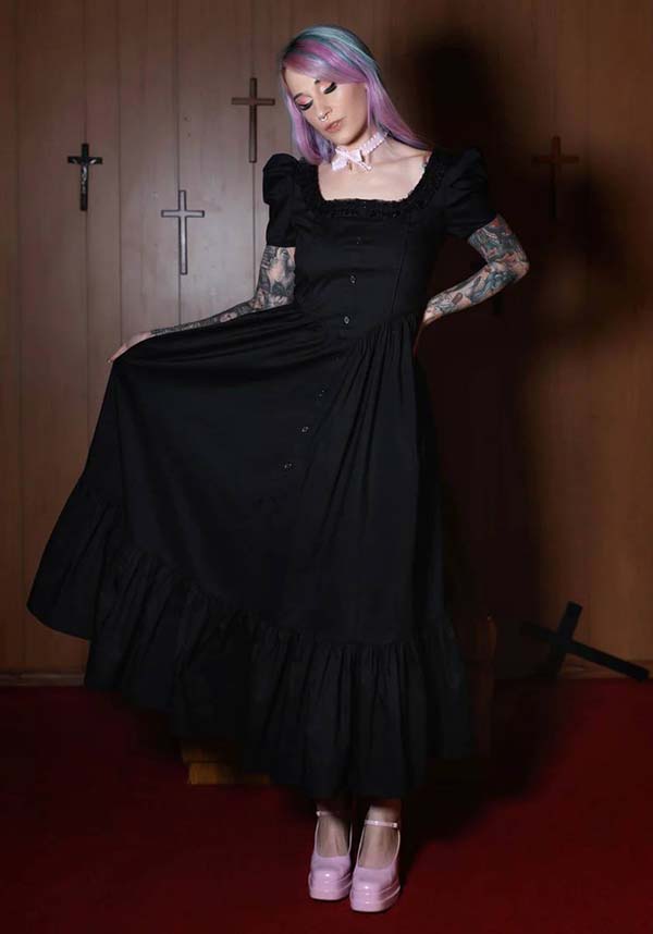 Lively Ghosts' Gothic Charm Chateau De Shadows Dress