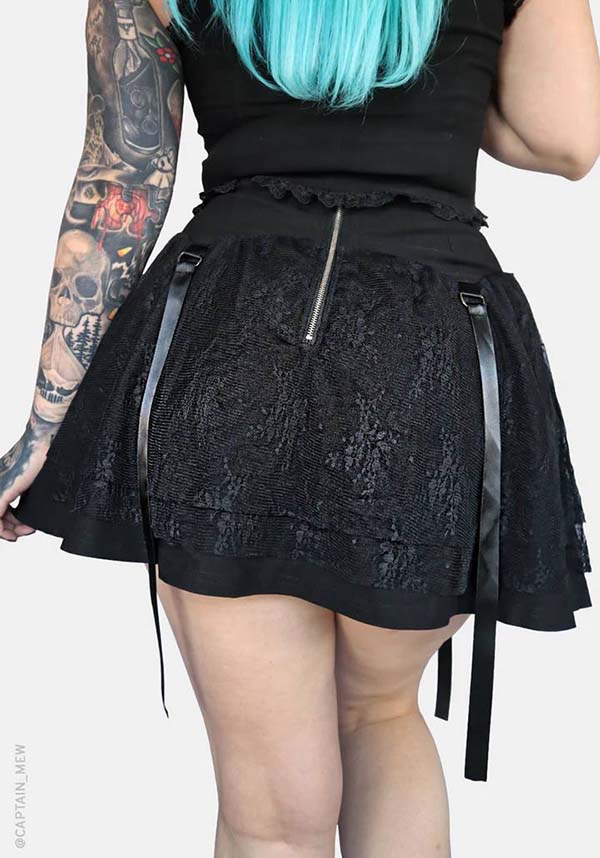 Circe Mini Skirt for Women with Faux - Garter Design